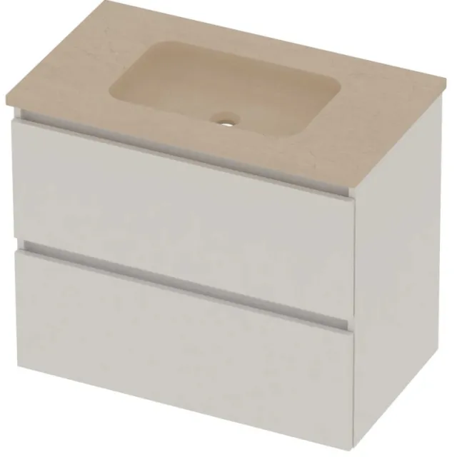 Basic-Line Rocky 46 Badmeubelset Hardsteen 80x46x62 cm Ice White Sand Stone Beige