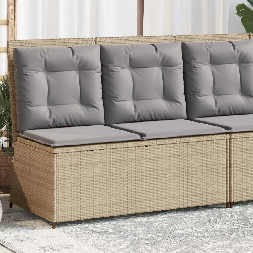 vidaXL Tuinbank Beige poly rattan, foto 3