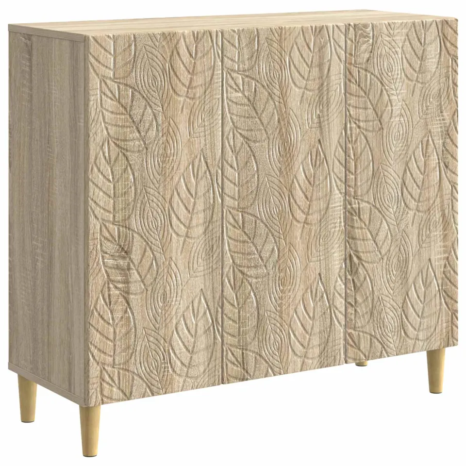 vidaXL Dressoir Sonoma Eiken 89 x 34,5 x 80 cm Bewerkt hout Bruin