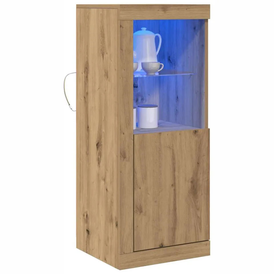 vidaXL LED Sideboard Bruin 41 x 37 x 100 cm Bewerkt hout