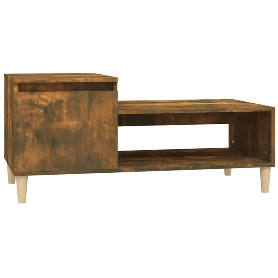 vidaXL Salontafel 100x50x45 cm bewerkt hout gerookt eikenkleurig Bruin