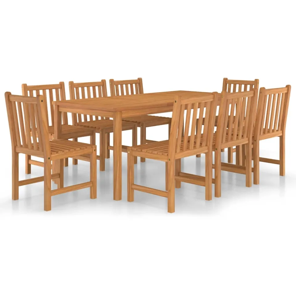 vidaXL 9-delige tuinset 180x90 cm massief teakhout bruin, foto 3