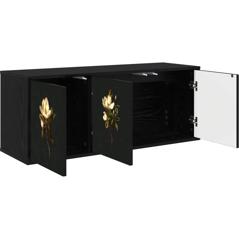 vidaXL Wandgemonteerd tv-meubel BREMEN 102 x 33 x 40 cm Zwart eiken