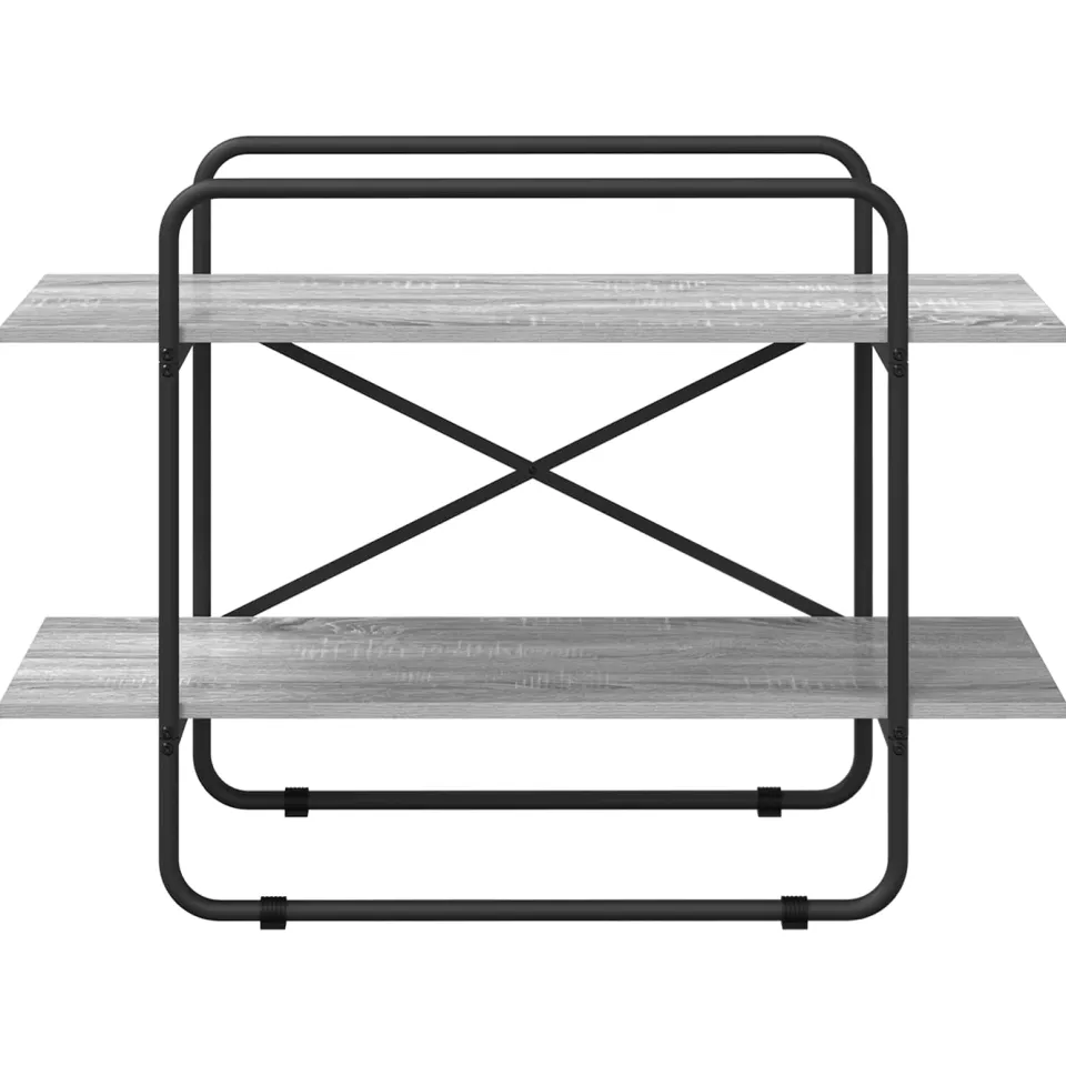 vidaXL Boekenrek 2-laags 100 x 35 x 70 cm PB Grijs Sonoma