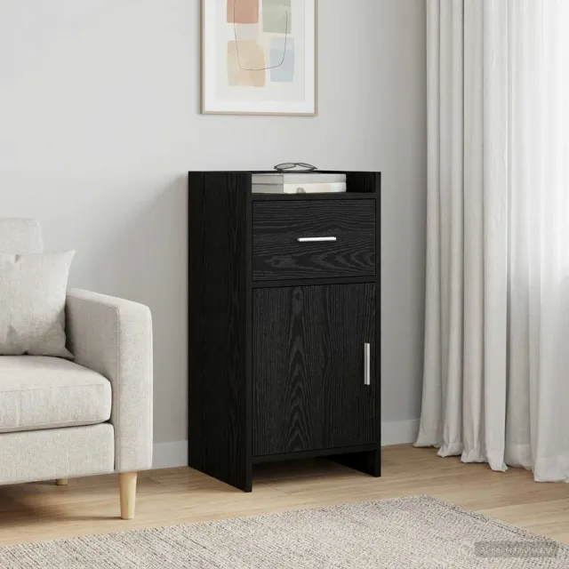 vidaXL Dressoir Zwart eiken 40 x 36 x 80 cm Bewerkt hout, foto 2