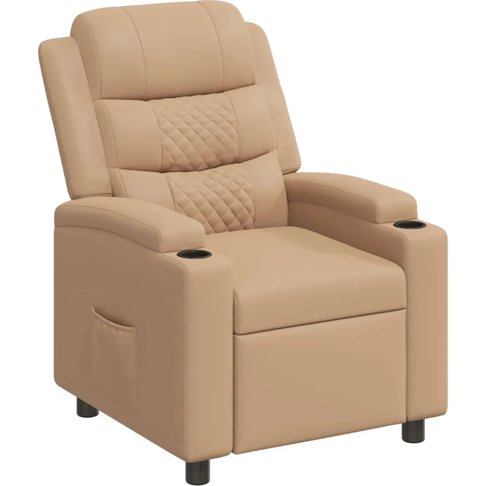 vidaXL Ligstoel Cappuccino 75 x 93 x 98 cm Stof Tan