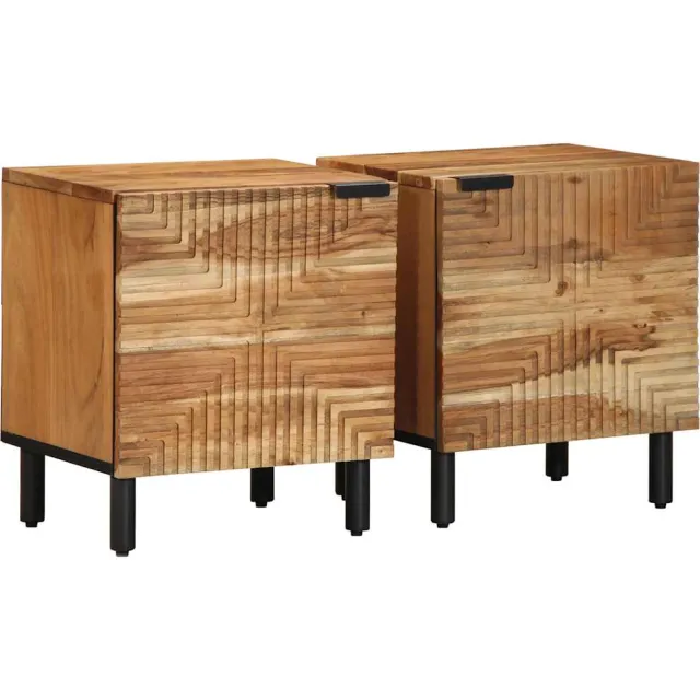 vidaXL Nachtkastjes 2 stuks 40x33x46 cm Massief hout Acacia Bruin