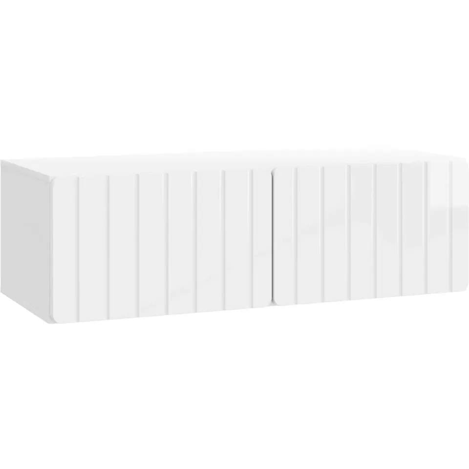 vidaXL Wandbeugel TV-kast 98 x 41 x 30 cm Hoogglans Wit Bewerkt hout, foto 3