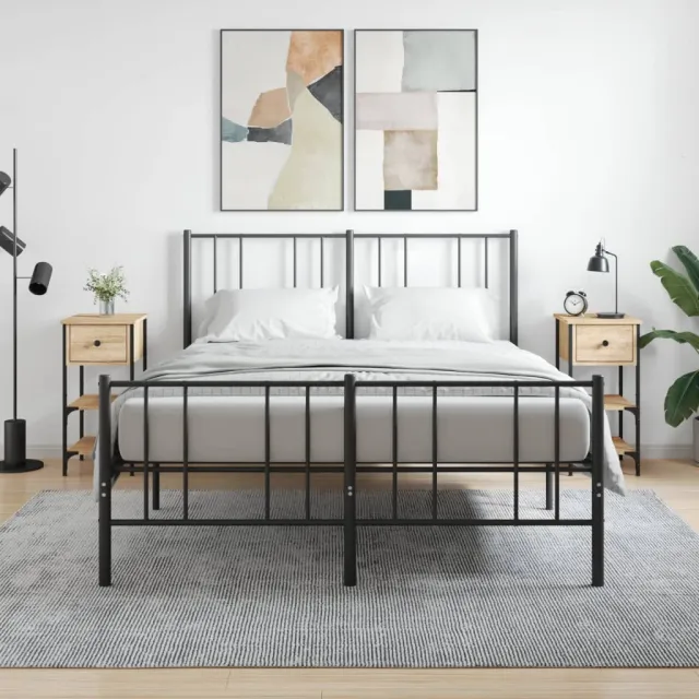 vidaXL Nachtkastjes 2 st 34x36x70 cm bewerkt hout sonoma eikenkleurig, foto 2