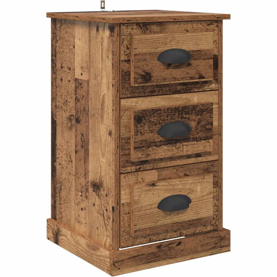 vidaXL Nachtkastje Oud Hout 39 x 39 x 67,5 cm Bewerkt hout bruin, foto 3