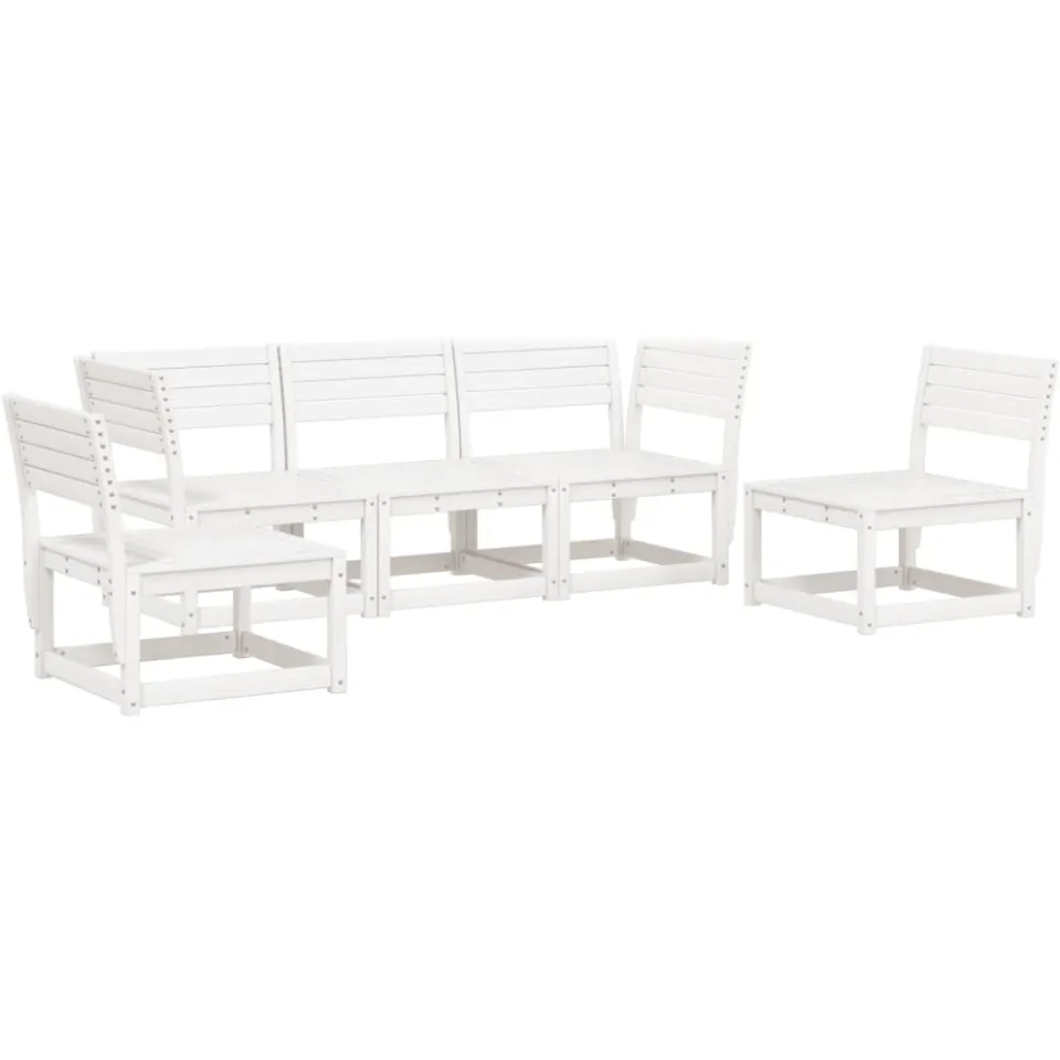 vidaXL 5-delige Loungeset massief grenenhout wit, foto 3