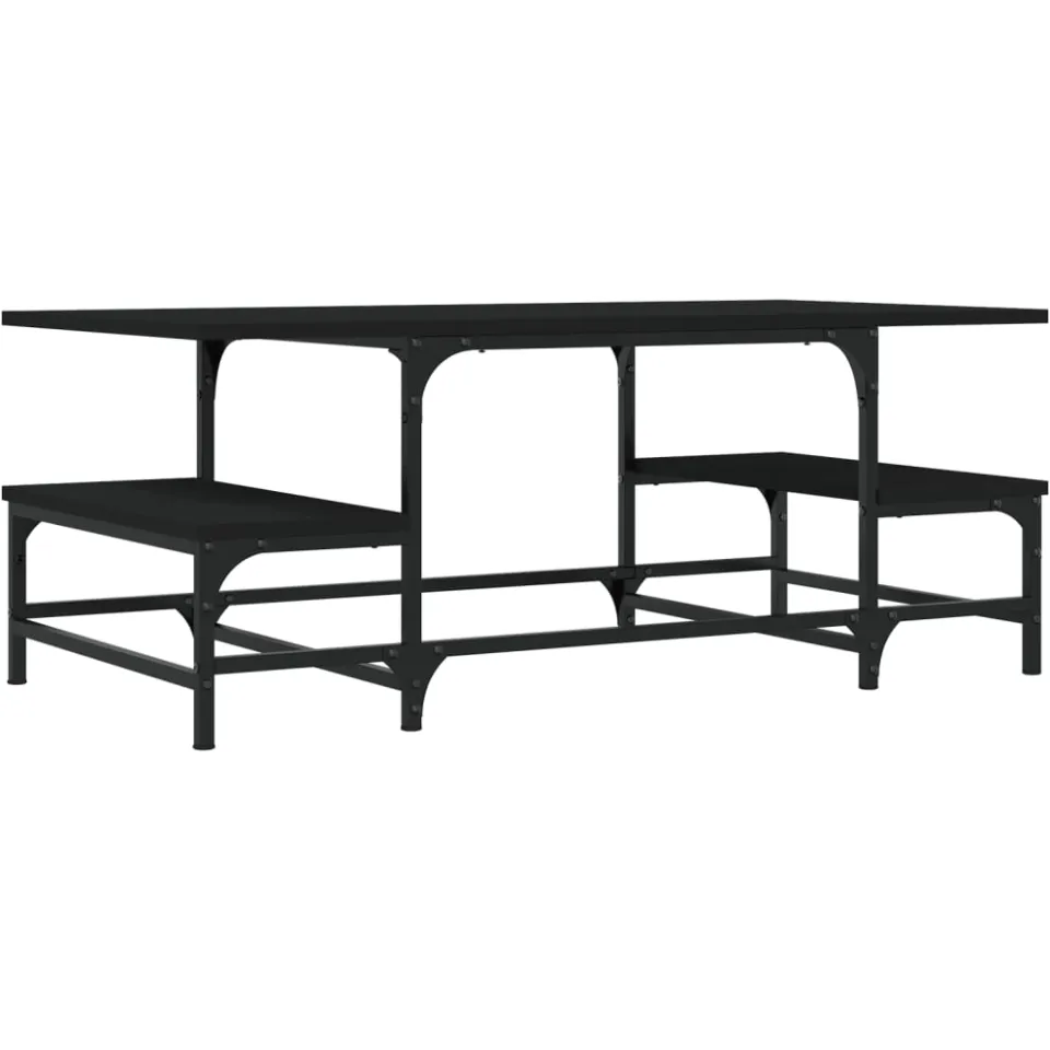 vidaXL Salontafel 100x50,5x40 cm bewerkt hout zwart, foto 3