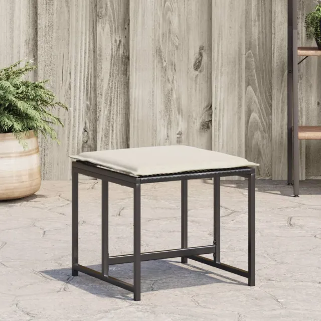 vidaXL Tuinkrukken met kussens 4 st poly rattan zwart, foto 2