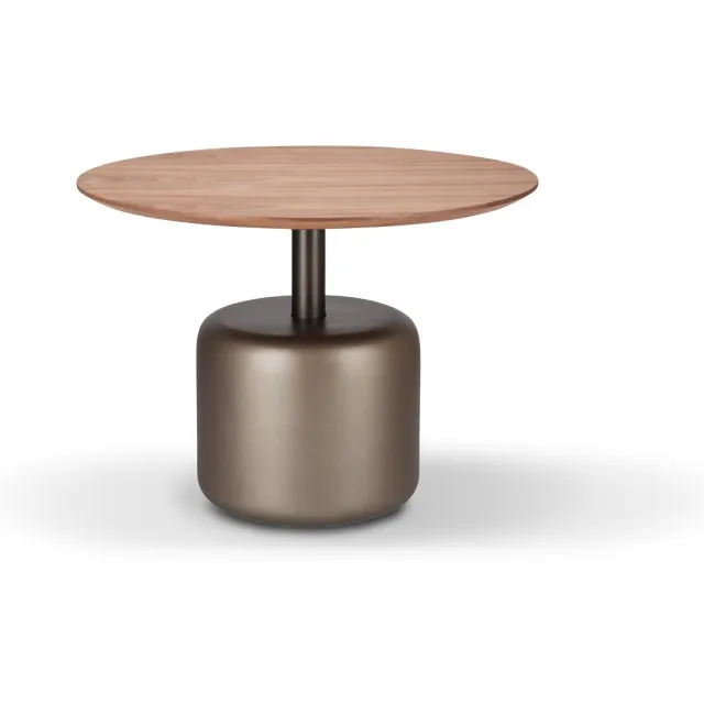 Icon Living Salontafel Sarah 005 Rond 60x44 Walnoot Poot Bronze