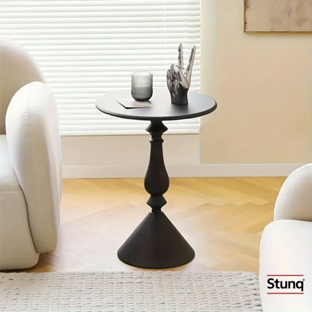 Stunq Ronde Bijzettafel Zwart Mat