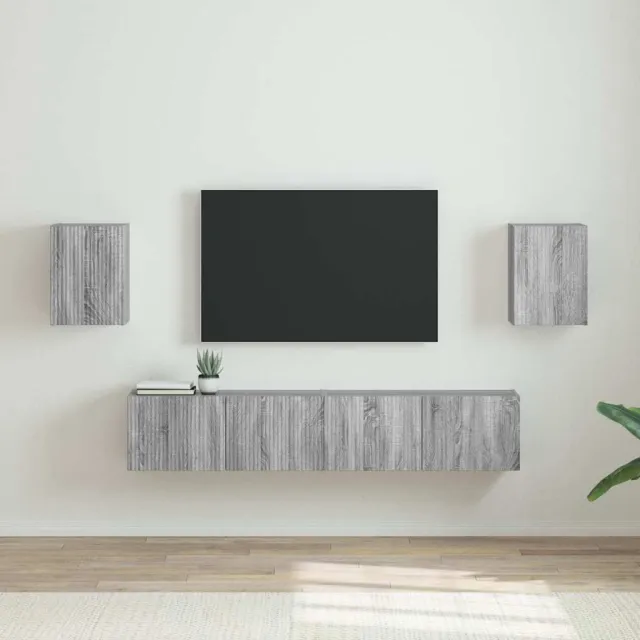 vidaXL TV Wandkast 2 st Grijs Sonoma Bewerkt hout, foto 2