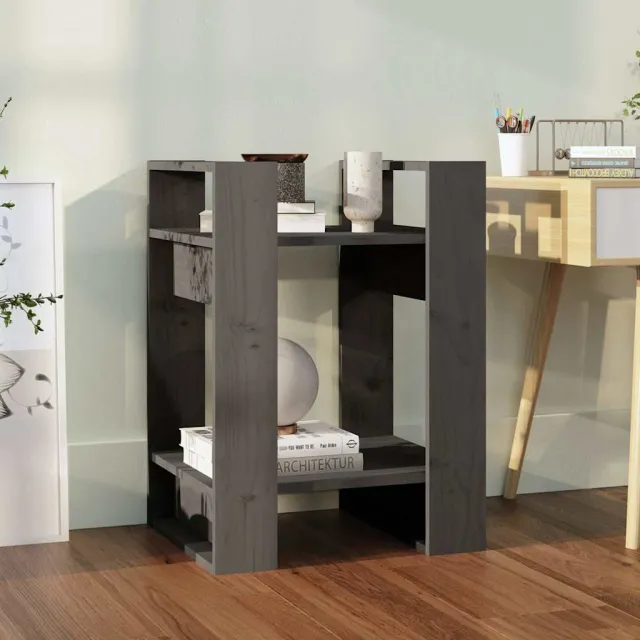 vidaXL Boekenkast/kamerscherm 41x35x57 cm massief grenenhout grijs, foto 2
