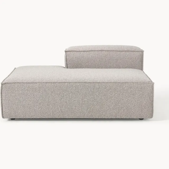 Westwing Collection Chaise longue module Lennon van bouclé Taupe