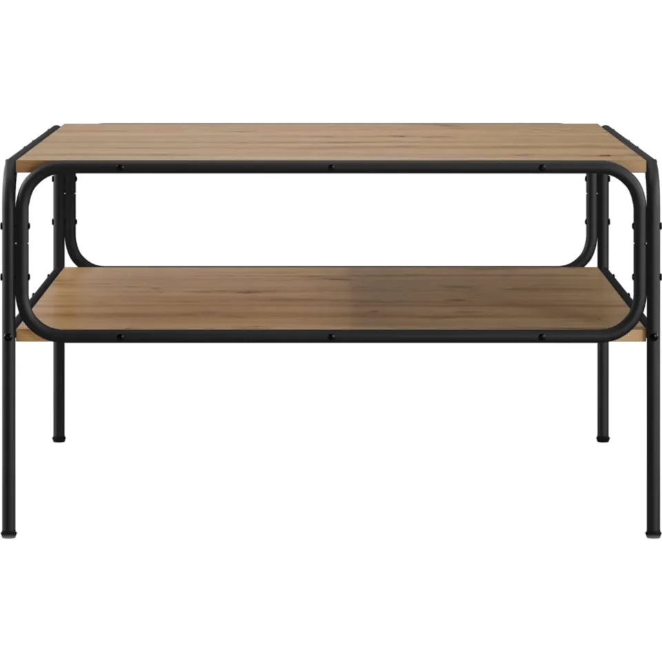 vidaXL Bijzettafel Artisanaal eiken 100 x 50 x 46 cm Bewerkt hout Bruin