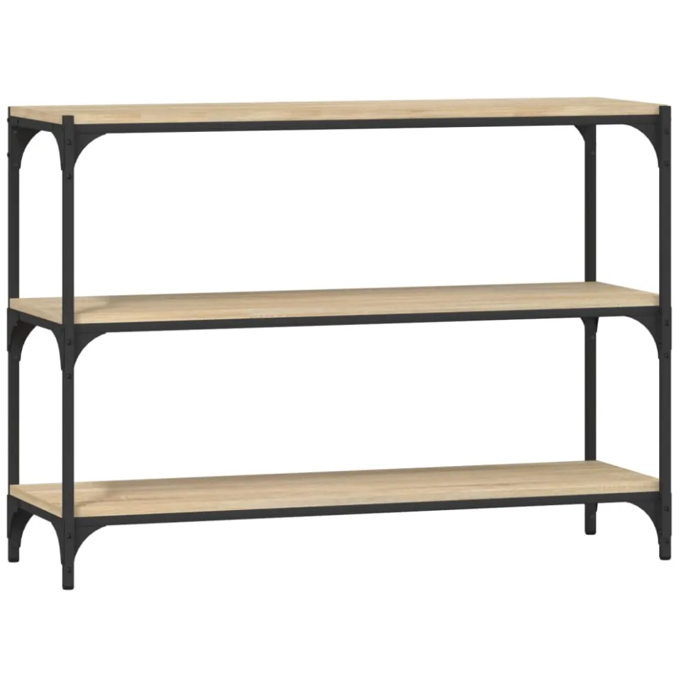 vidaXL Boekenkast 100x33x70,5 cm bewerkt hout en staal sonoma eiken Bruin