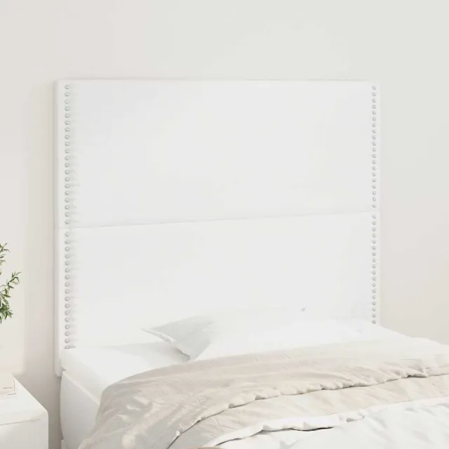 vidaXL Hoofdbord wit 100x5x118/128 cm kunstleer