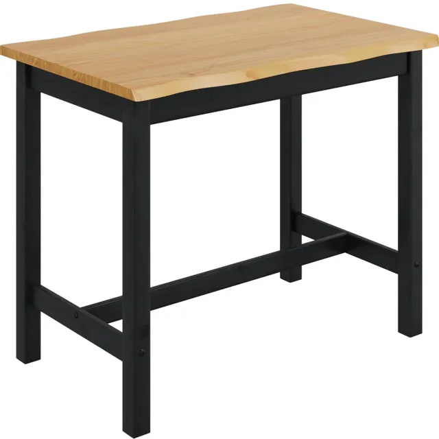 vidaXL Hoge - Bartafel - EKAI - Zwart - 112 - x - 70 - x - 91 - cm - Massief - grenenhout