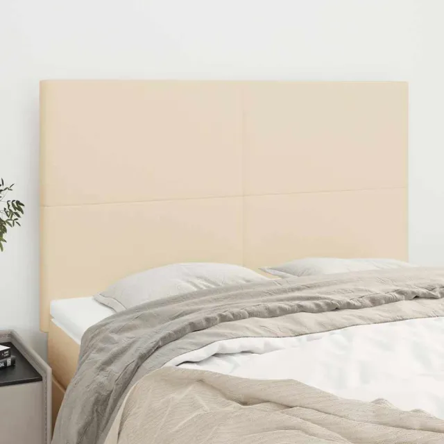vidaXL Hoofdbord crème 144x5x118/128 cm stof