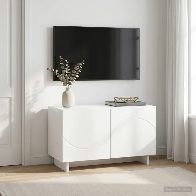 vidaXL tv-meubel 60 x 34.5 x 40 cm Hoogglans Wit Bewerkt hout