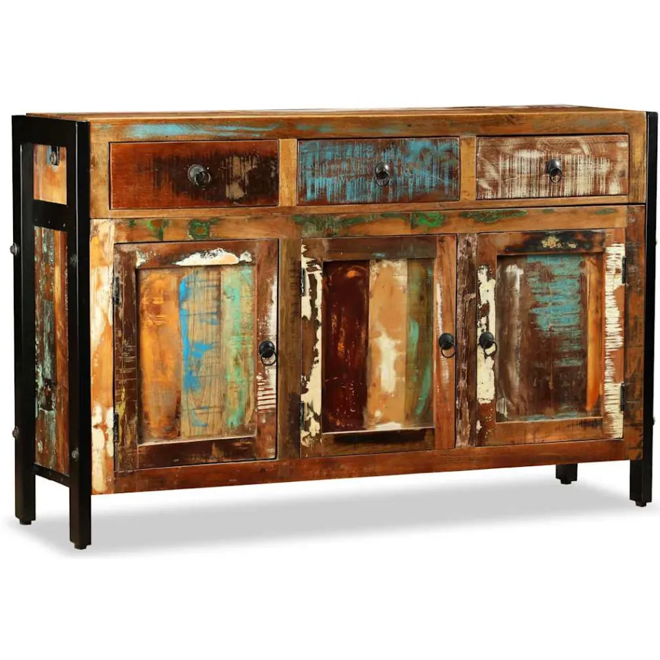 vidaXL Dressoir 120x35x76 cm massief gerecycled hout bruin, foto 2