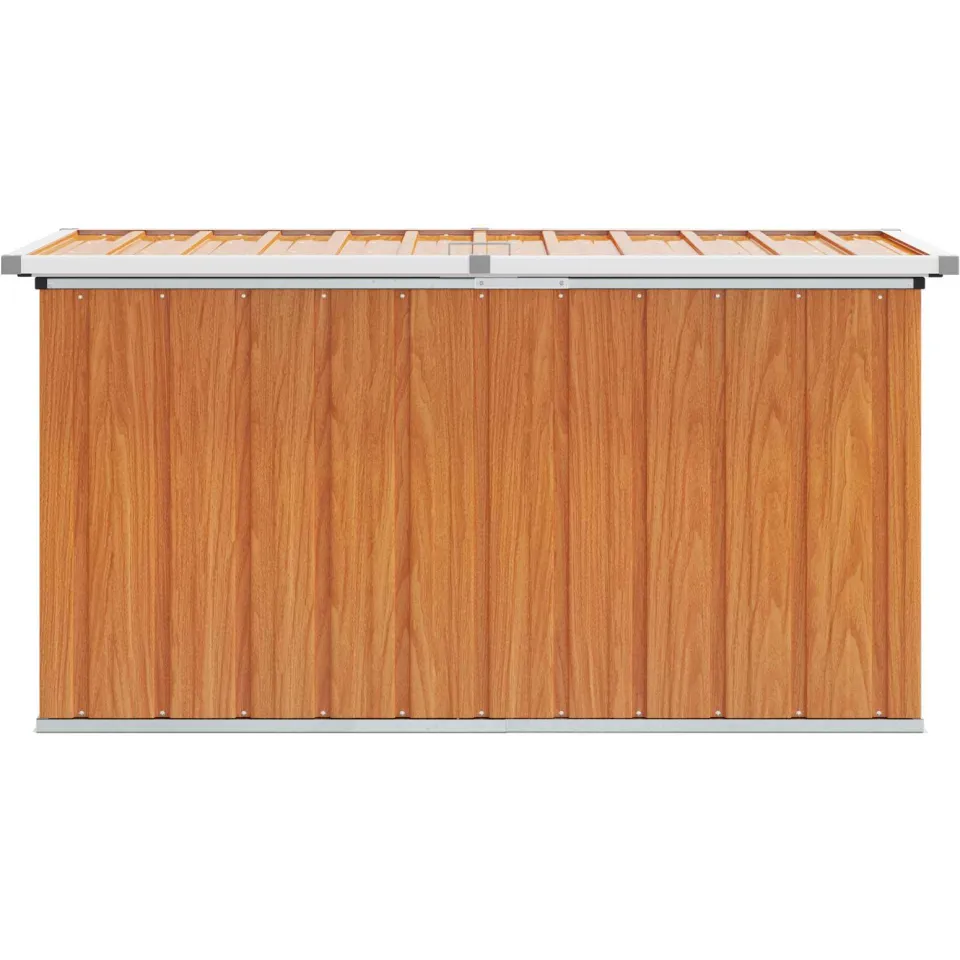 vidaXL Buitenopslagdoos Hout 129 x 67 x 65 cm Gegalvaniseerd staal bruin, foto 4