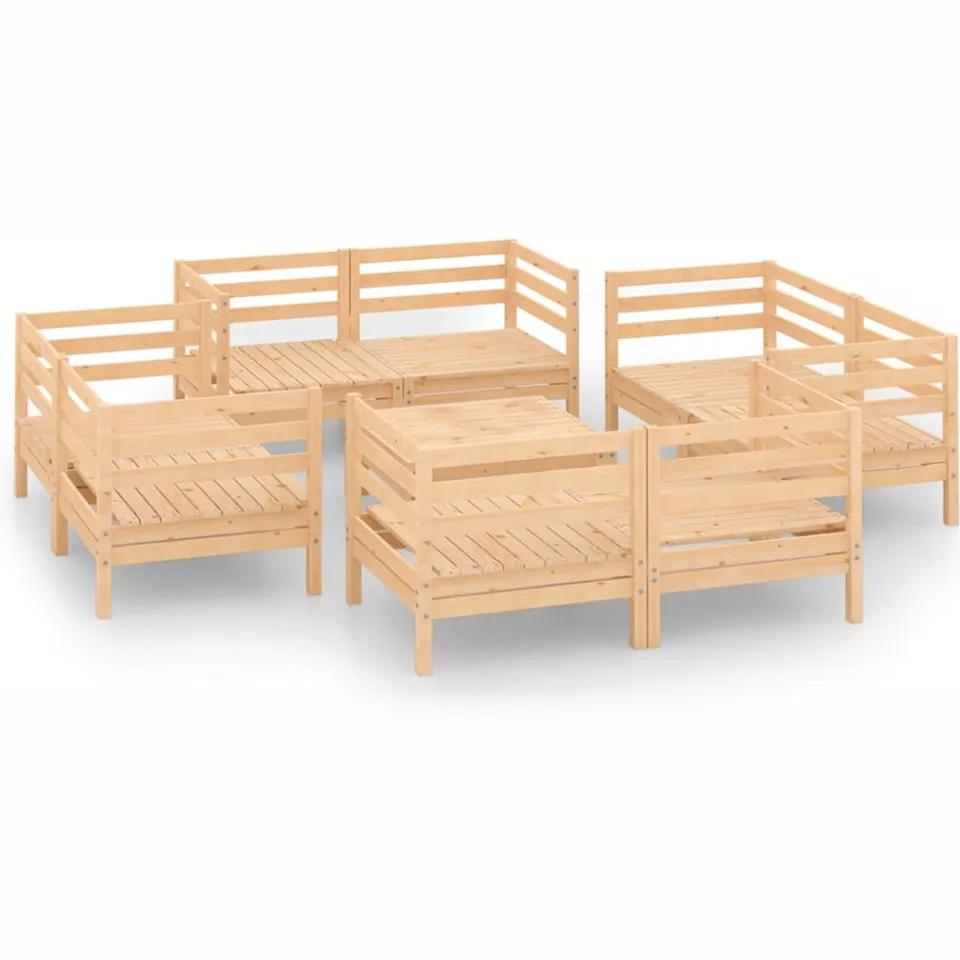 vidaXL 9-delige Loungeset massief grenenhout bruin, foto 4