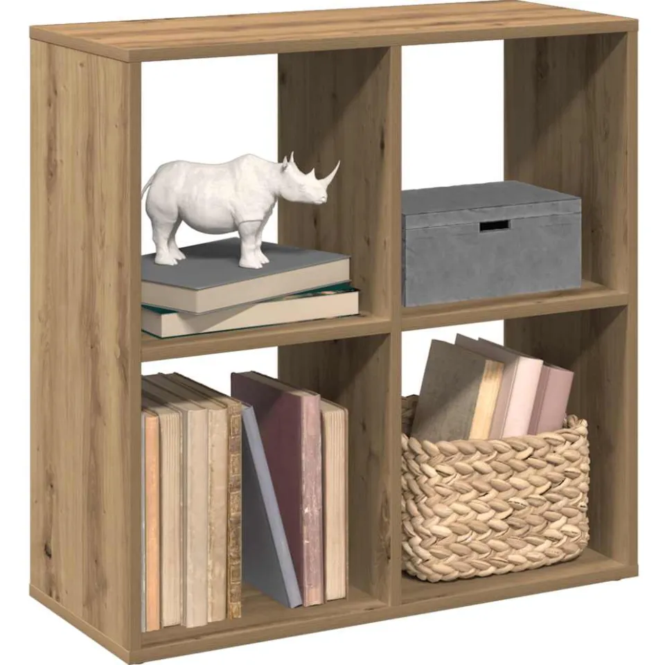 vidaXL Kamerscherm / boekenkast 69,5x29x69,5 cm hout artisanaal eiken, foto 3