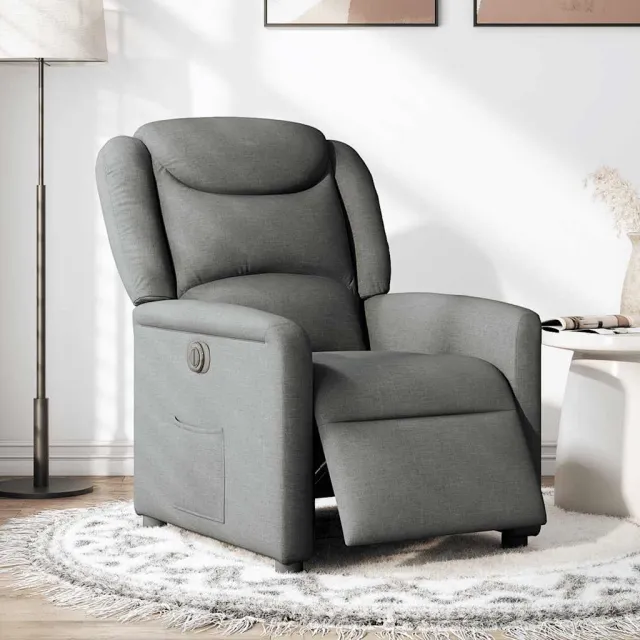 vidaXL Fauteuil elektrisch verstelbaar stof donkergrijs