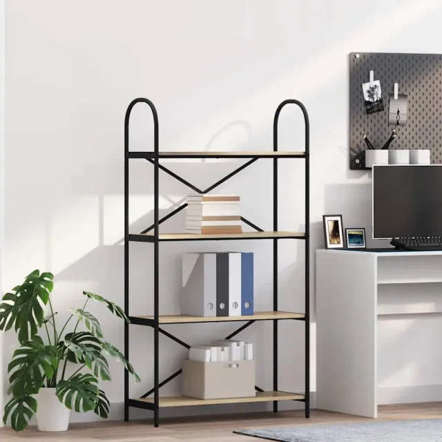 vidaXL Boekenkast 4-laags 80 x 30 x 146 cm Bewerkt hout Sonoma Eiken, foto 2