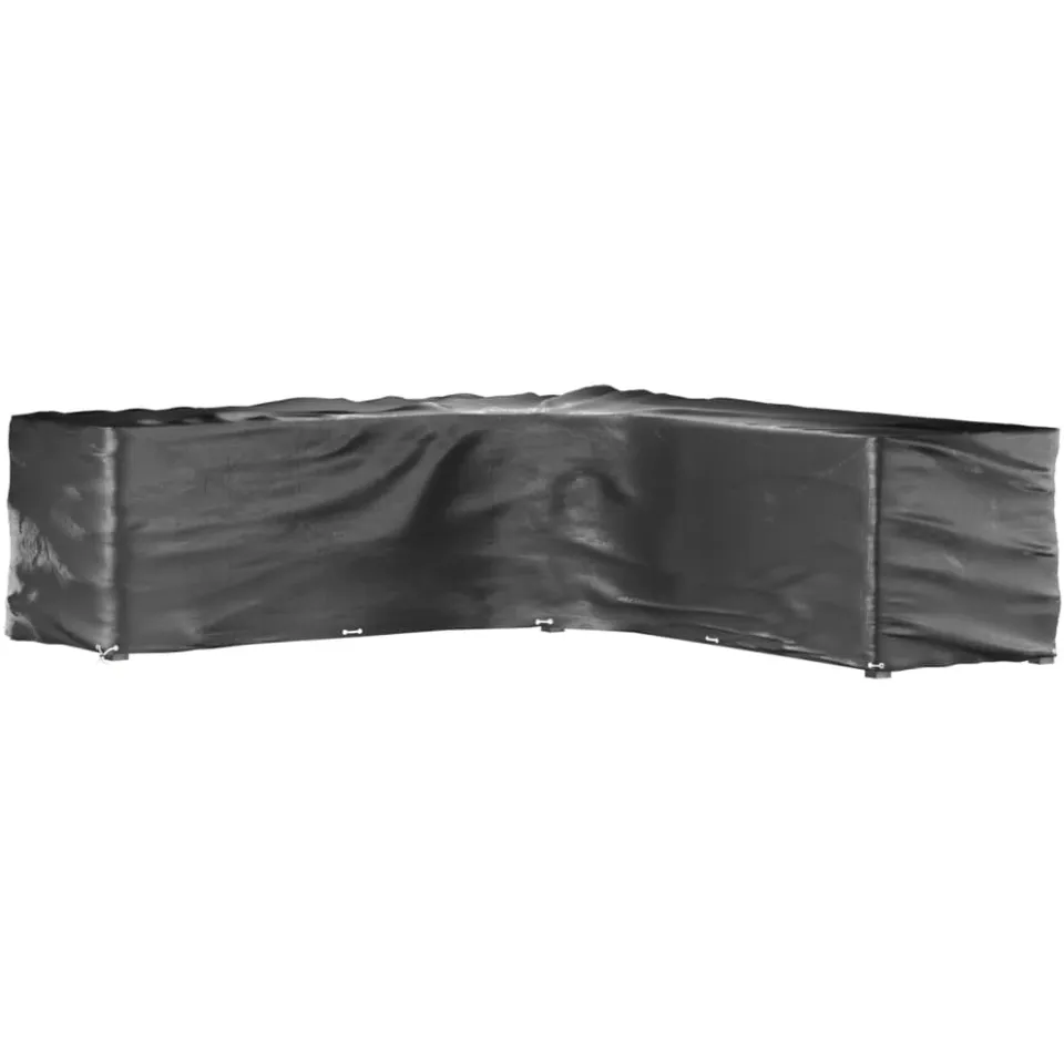 vidaXL Tuinmeubelhoezen L-vormig 2 st 20 oogjes 300x300x90 cm zwart, foto 2