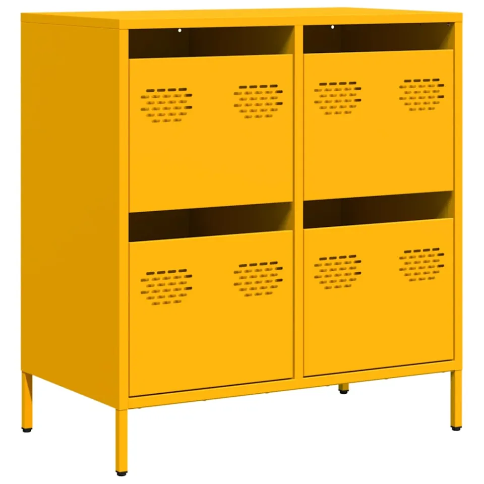 vidaXL Dressoir 68x39x73,5 cm koudgewalst staal mosterdgeel, foto 3