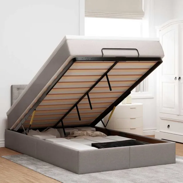 vidaXL Ottoman bed met matras 120x200cm stof taupe