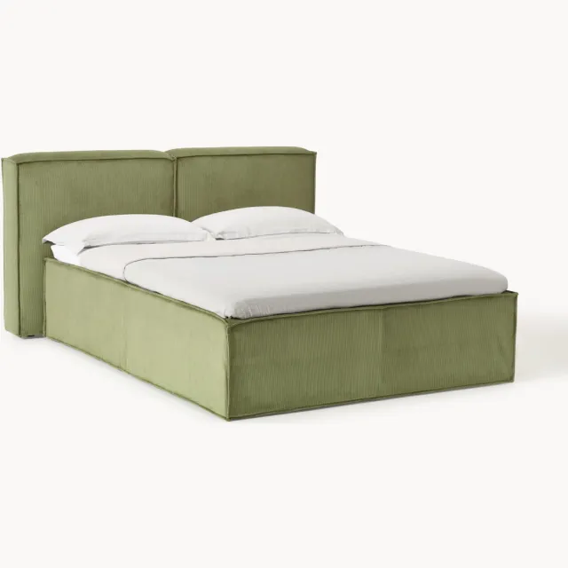Westwing Collection Corduroy divan bed Lennon Groen