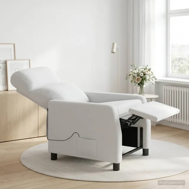 vidaXL Massage Recliner Wit Stof