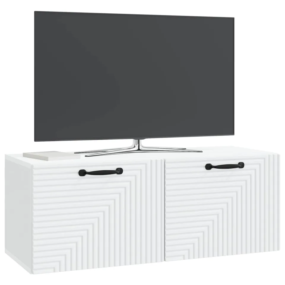 vidaXL Wandbeugel TV-kast Wit 78,5 x 31 x 30 cm Bewerkt hout