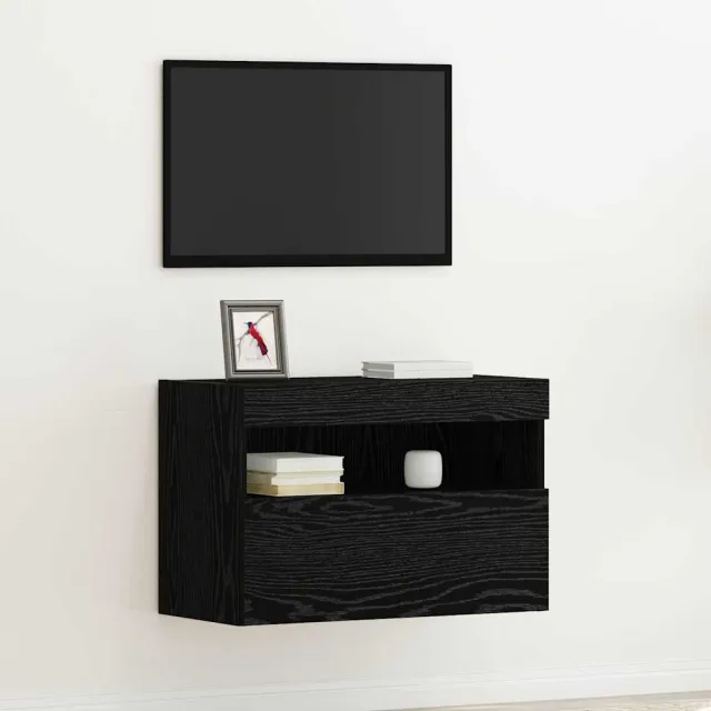 vidaXL TV Wandkast 60 x 30 x 40 cm Zwart eiken Bewerkt hout