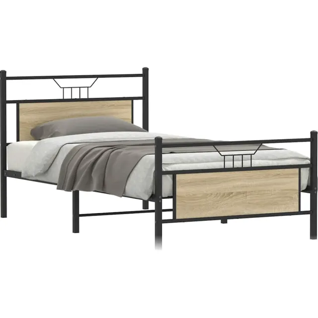 vidaXL Bedframe zonder matras hout sonoma eikenkleurig 100x190 cm