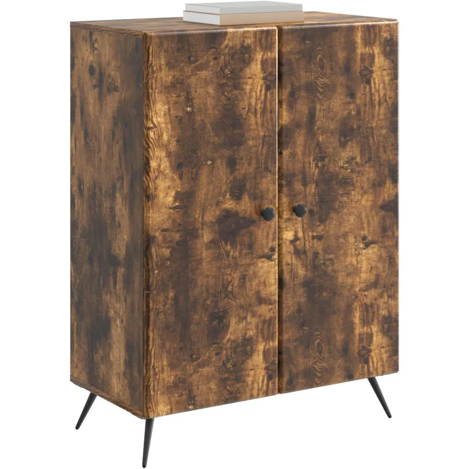 vidaXL Dressoir Gerookt eiken 66 x 34,5 x 90 cm Bewerkt hout Bruin