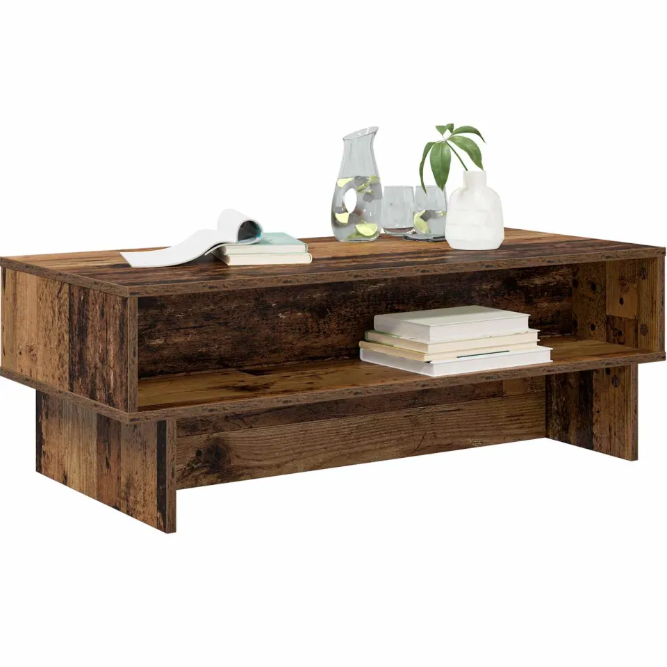 vidaXL Salontafel Oudhout 100 x 46 x 35 cm Bewerkt hout Bruin