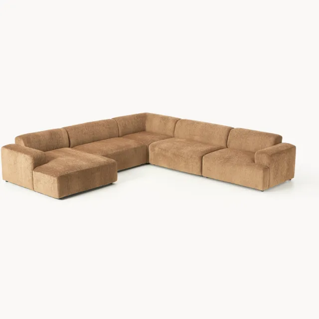 Westwing Collection Hoekbank Melva Bruin