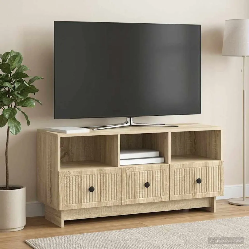 vidaXL TV-kast met lade Sonoma Eiken 102 x 34,5 x 50 cm Bewerkt hout, foto 4