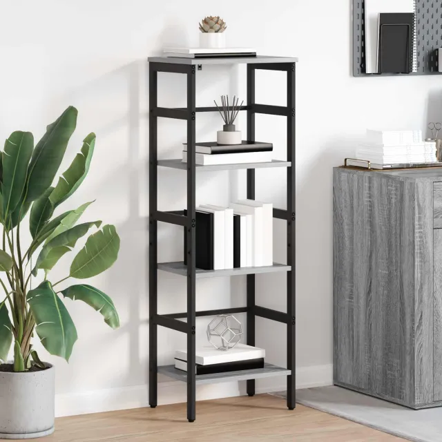vidaXL Boekenkast 3-laags 40 x 29,5 x 115 cm Bewerkt hout Grijs Sonoma, foto 2