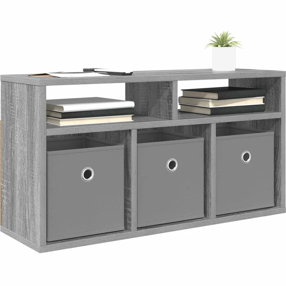 vidaXL Laagkast met lade Grijs Sonoma 72 x 22,5 x 38 cm