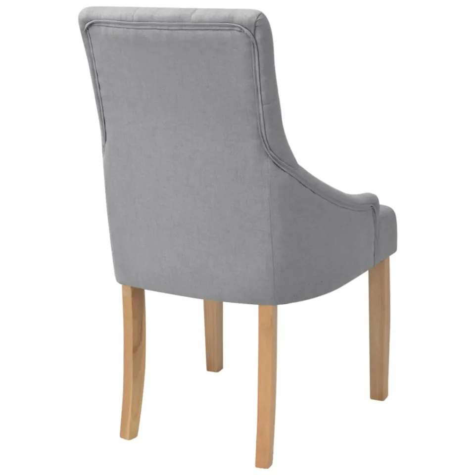 vidaXL Eetkamerstoelen 6 st stof lichtgrijs grijs, foto 4
