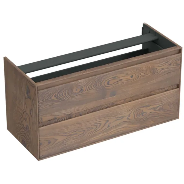 Forzalaqua Onderkast Forzalaqua Reno 120x51x60 Cm 2 Lades Softclose Eiken Havanna Bruin